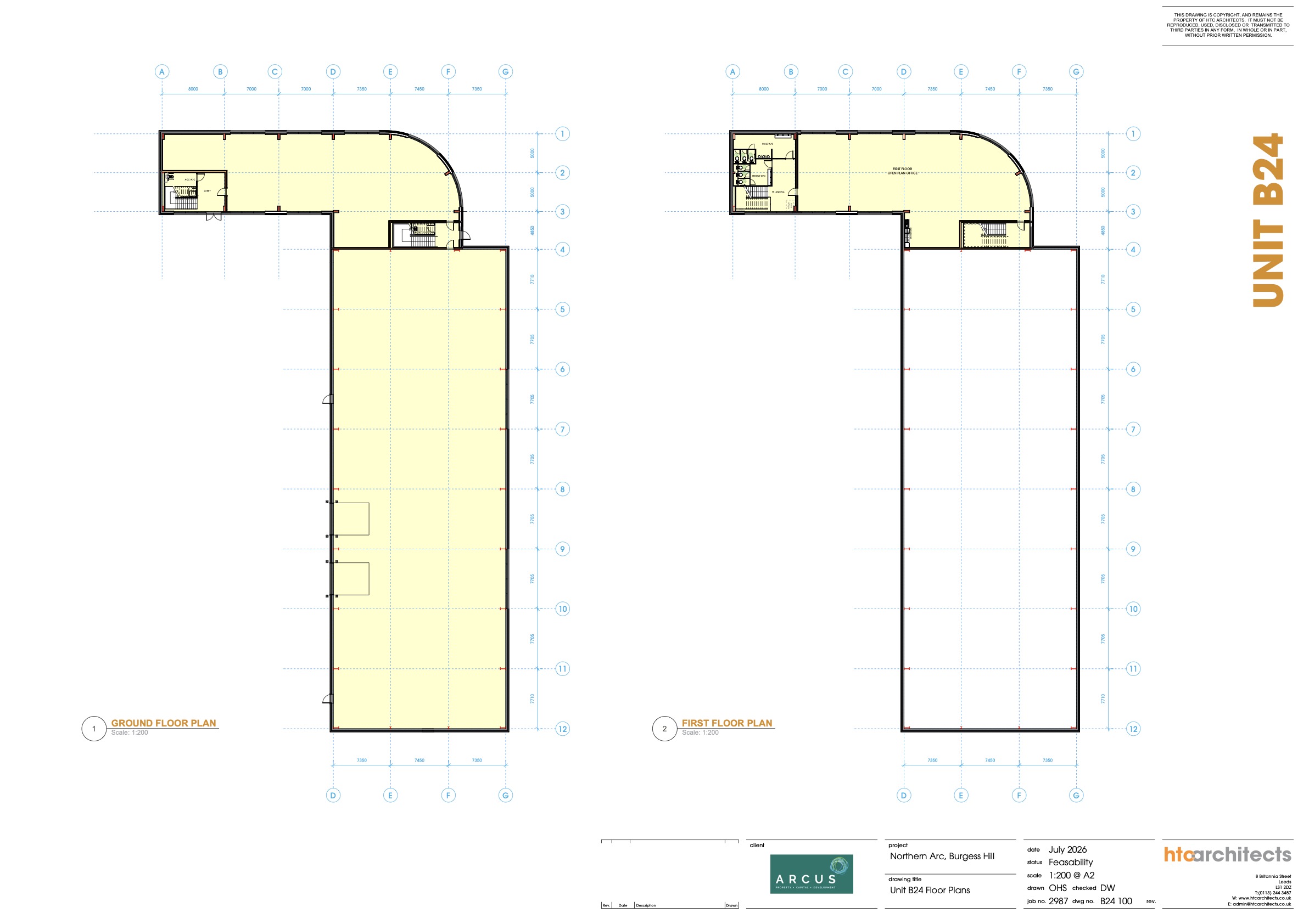 Build to Suit Unit B24 — ground and first floor plans