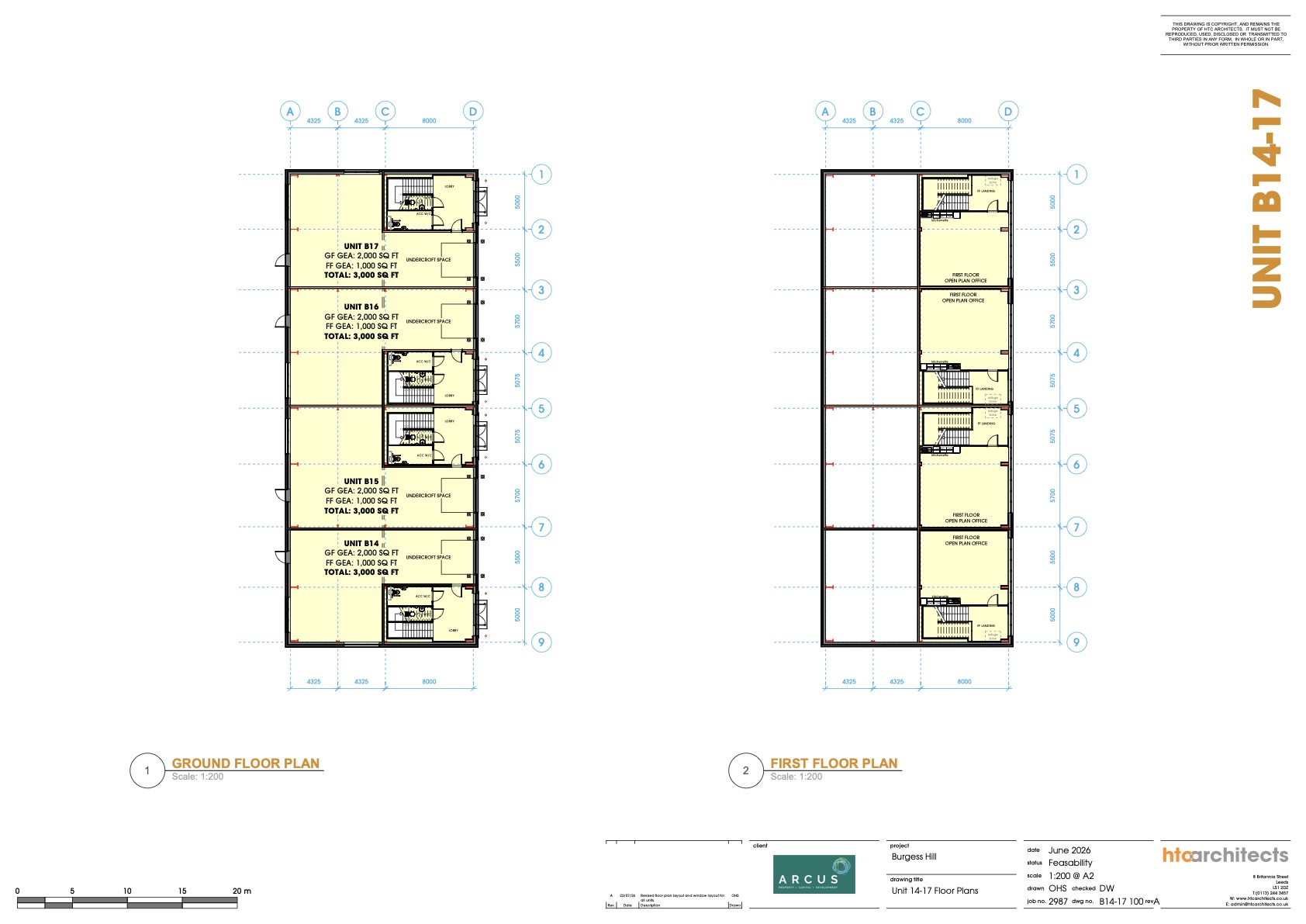 Units B14-17 — ground and first floor plans