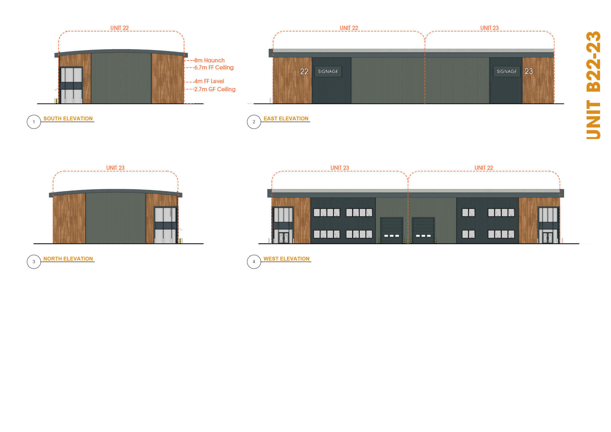 Units B22-23 elevations
