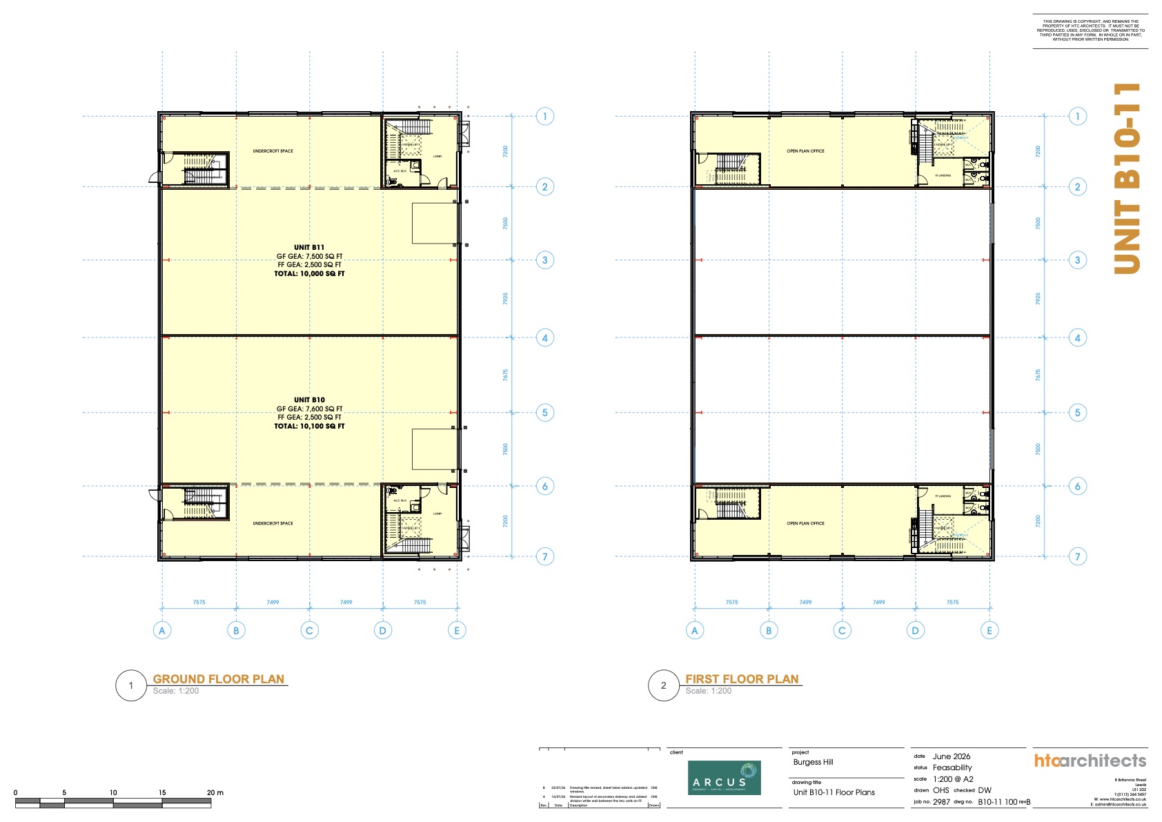 Industrial Small Unit B10-11 — ground and first floor plans